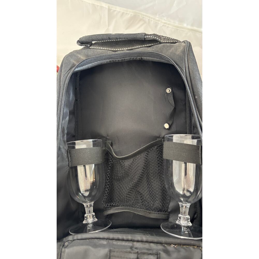Picnic on the Go Insulated Picnic Backpack Wine Picnic‎ Set Glasses Napkins